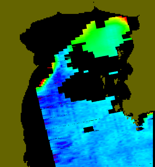 MODIS Aqua 2007/12/9 CHL